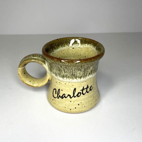 Vintage 1983 Clay in Mind Coffee Mug Studio Art Pottery Personalized Charlotte - Picture 2 of 8